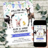 Barnyard Farm Animals 3. Geburtstag Einladung