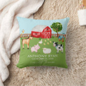 Barnyard Farm Animals Baby Birth Stats Pillow Kissen (Decke)
