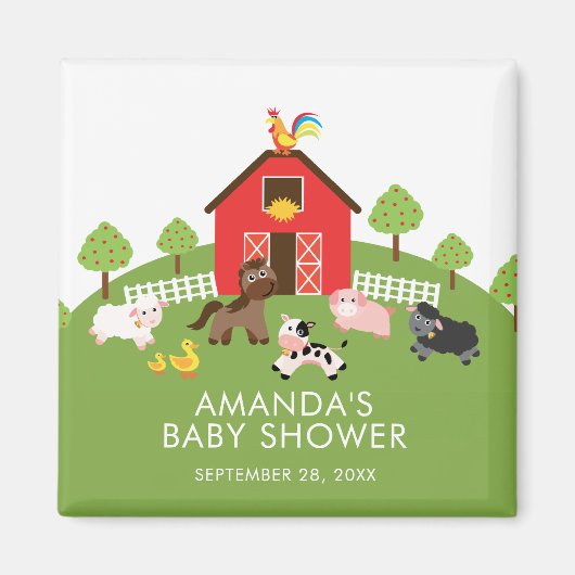 Barnyard Farm Animals Baby Dusche Gefallen Magnet (Vorne)