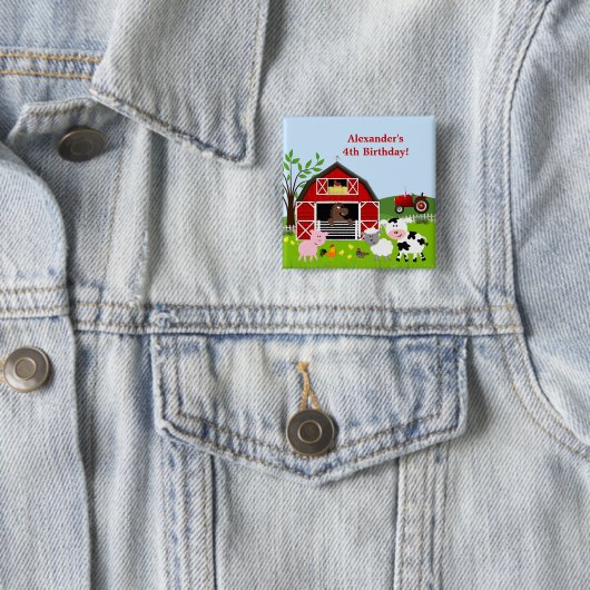 Barnyard Farm Animals Birthday Button (Beispiel)