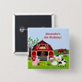 Barnyard Farm Animals Birthday Button (Vorne & Hinten)