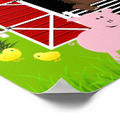 Barnyard Farm Animals Birthday Poster (Ecke)