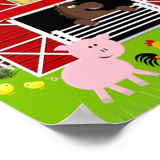Barnyard Farm Animals Birthday Poster (Ecke)