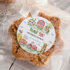 Barnyard Farm Animals Birthday Runder Aufkleber