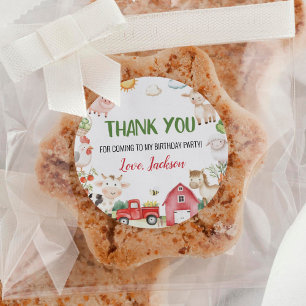 Barnyard Farm Animals Geburtstag Runder Aufkleber