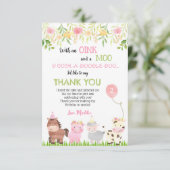 Barnyard Farm Animals Geburtstag Vielen Dank Karte (Stehend Vorderseite)