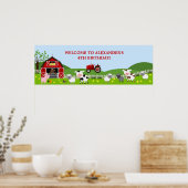 Barnyard Farm Animals Geburtstagsbanner Poster (Küche)