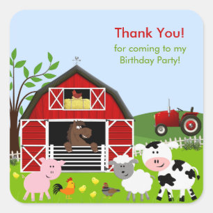 Barnyard Farm Animals Geburtstagsparty Sticker
