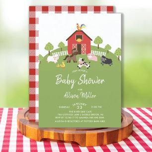Barnyard Farm Animals Kinderdusche Einladung