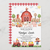 Barnyard Farm Animals Kinderdusche Einladung (Vorne/Hinten)