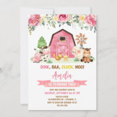 Barnyard Farm Animals Ranch Einladung (Vorderseite)