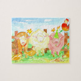 Barnyard Farm Animes Schweinekuh Schafskinder Puzzle