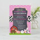 Barnyard Farm Baby Shower Einladungen (Stehend Vorderseite)