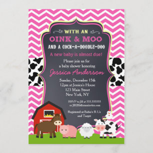 Barnyard Farm Baby Shower Einladungen