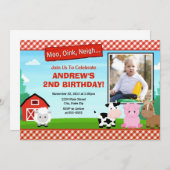 Barnyard Farm Birthday Einladung (Vorne/Hinten)