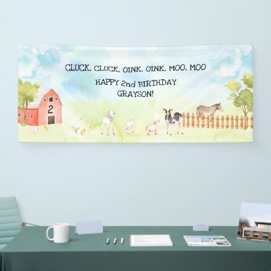 Barnyard Farm Birthday Party-Zeichen Banner (Messe)