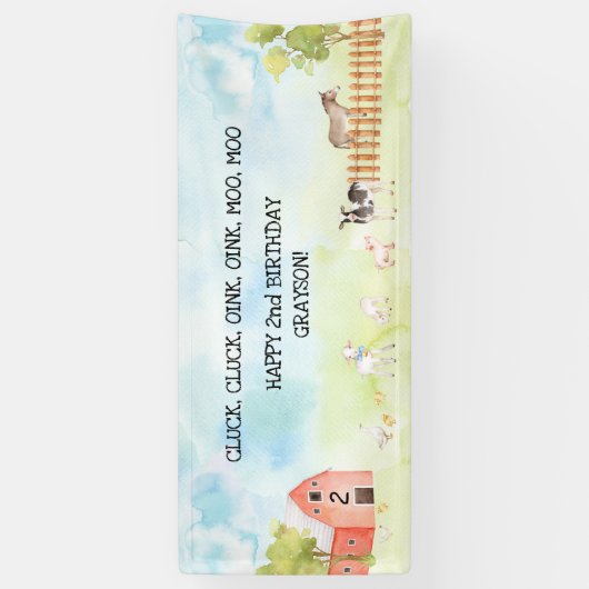 Barnyard Farm Birthday Party-Zeichen Banner (Vertikal)
