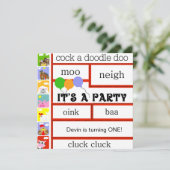 Barnyard-Farm- der Einladung (Stehend Vorderseite)