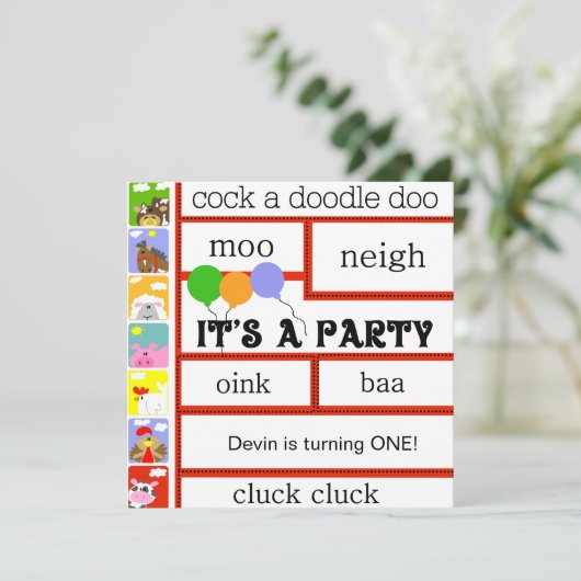 Barnyard-Farm- der Einladung (Stehend Vorderseite)