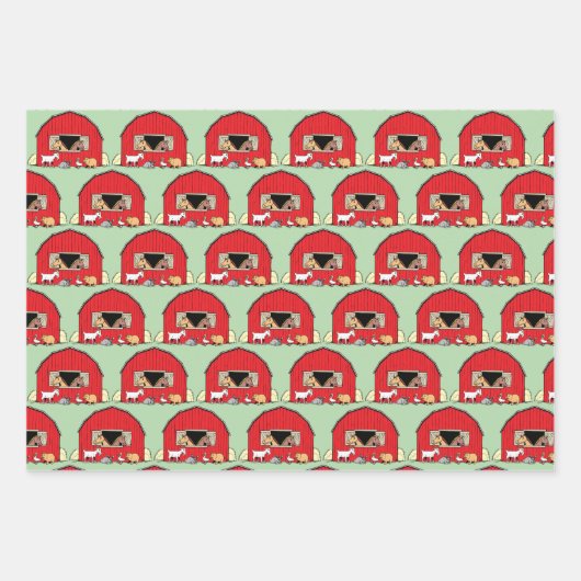 Barnyard Farm Design Geschenkpapier Set (Vorderseite 3)