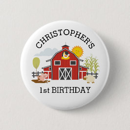 Barnyard Farm Old Macdonald 1. Geburtstag Button