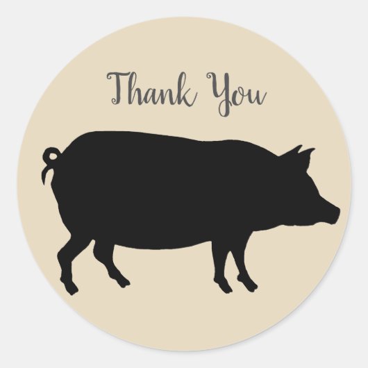 Barnyard Farm Party Pig Danke Stickers (Vorderseite)