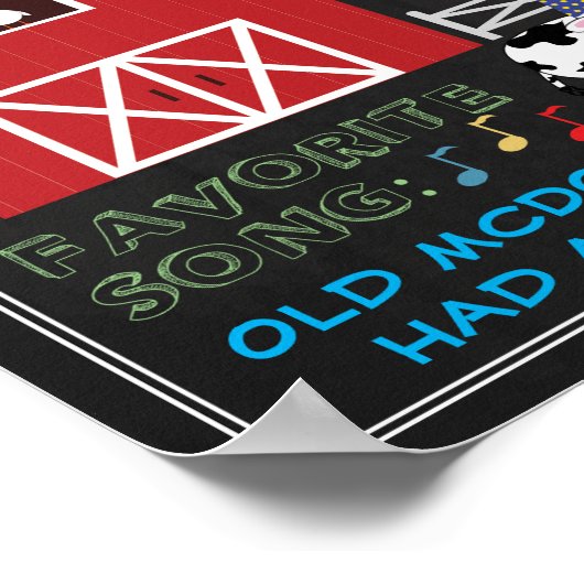 Barnyard First Birthday Poster 16x20 (Ecke)