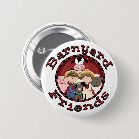 Barnyard-Freund-T-Shirts und Geschenke Button (Vorne & Hinten)