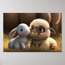 Barnyard Friends Series - Niedlich Bunny und Lamb