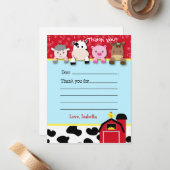 Barnyard Füllen Sie das leere Dankeschön-Karten Mitteilungskarte (Vorderseite/Rückseite Beispiel)