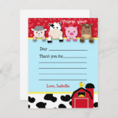 Barnyard Füllen Sie das leere Dankeschön-Karten Mitteilungskarte (Vorne/Hinten)