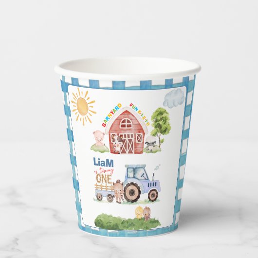Barnyard Fun 1st Birthday Pappbecher (Vorderseite)
