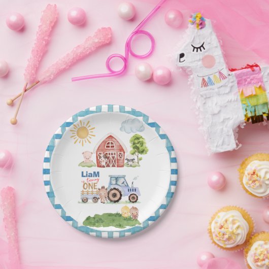 Barnyard Fun 1st Birthday Pappteller (Party)