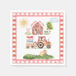Barnyard Fun Any Age Birthday Serviette