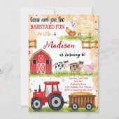 Barnyard Fun Farm Animals Geburtstag Einladung (Vorderseite)
