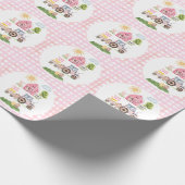 Barnyard Fun Pink 2nd Birthday Geschenkpapier (Ecke)