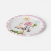 Barnyard Fun Pink 2nd Birthday Pappteller (Schrägansicht)