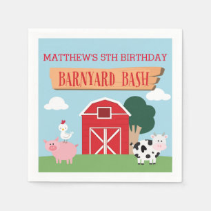 Barnyard-Geburtstags-heftiger Schlag/Party Serviette