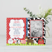 Barnyard-Geburtstags-Party Einladungen (Stehend Vorderseite)