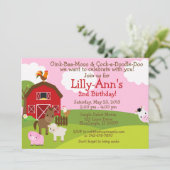 Barnyard-Geburtstagseinladung Einladung (Stehend Vorderseite)