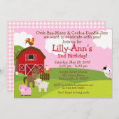 Barnyard-Geburtstagseinladung Einladung (Vorne/Hinten)