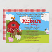 Barnyard Geburtstagseinladung Einladung (Vorne/Hinten)