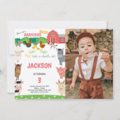 Barnyard Geburtstagseinladungen mit Foto Einladung (Vorderseite)