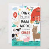 Barnyard Geburtstagspartei Einladung (Vorderseite)