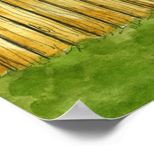 Barnyard Grapevine Print Poster (Ecke)