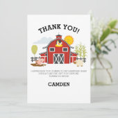 Barnyard-heftiger Schlag danken Ihnen zu kardieren Dankeskarte (Stehend Vorderseite)