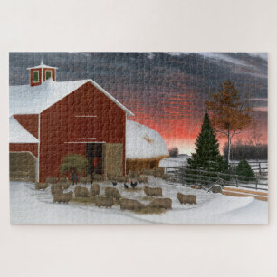 Barnyard im Winter Puzzle