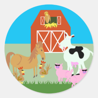 Barnyard Party Runder Aufkleber