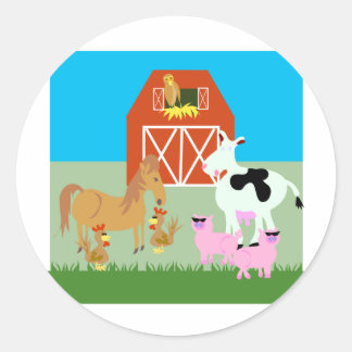 Barnyard Party Runder Aufkleber