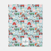 Barnyard Pattern Farm Tier Niedliche Kinder Fleecedecke (Vorderseite)